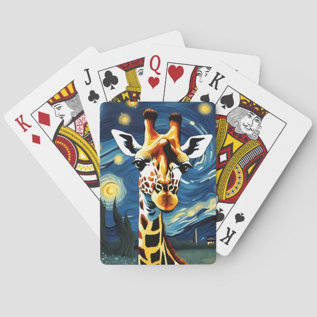 Jeu De Cartes Giraffe dans la nuit étoilée (dos)