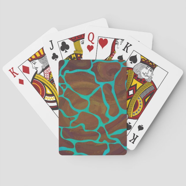 Jeu De Cartes Giraffe Impression Brown et Turquoise (dos)
