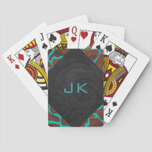 Jeu De Cartes Giraffe Impression Brown et Turquoise