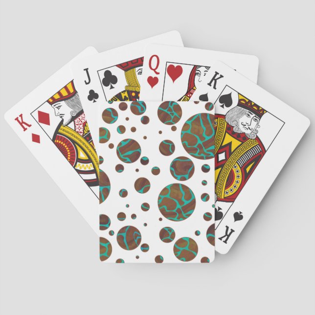 Jeu De Cartes Giraffe Impression Brown et Turquoise (dos)