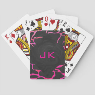 Jeu De Cartes Giraffe rose chaude et noire