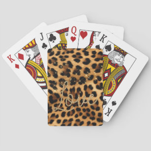 Jeu De Cartes Girly Chic Leopard Gold Parties scintillant Love