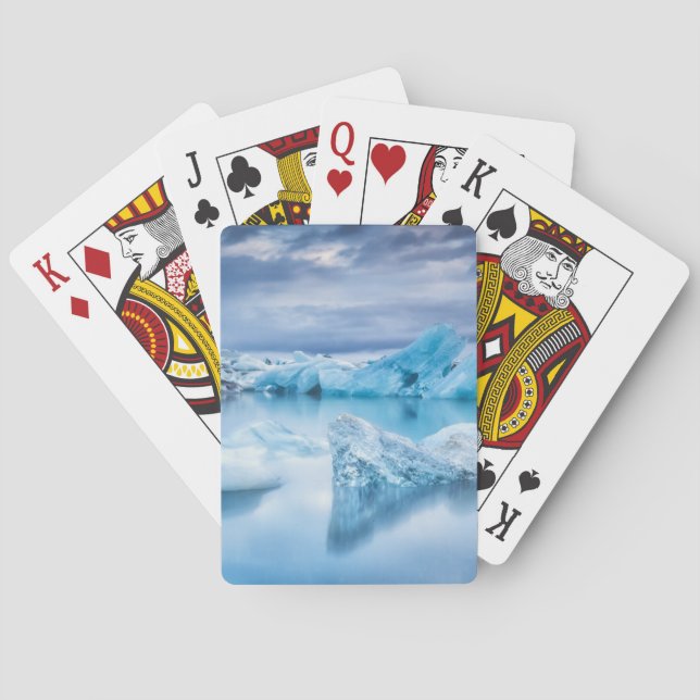 Jeu De Cartes Glace et neige | Lagune Jokulsarlon, Islande (dos)
