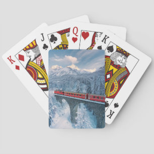 Jeu De Cartes Glace et neige   Train Express Red Bernina Suisse