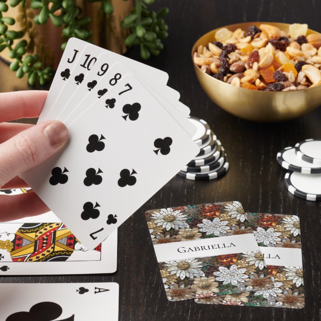 Jeu De Cartes Glam Champagne Or Rouge Fleurs blanches (In Situ)