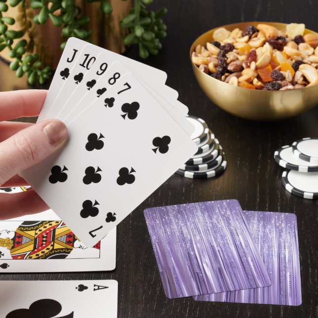 Jeu De Cartes Glam Girly Lavender Tinsel Stripes (In Situ)
