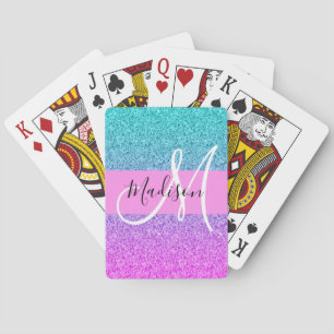 Jeu De Cartes Glam Purple Aqua Parties scintillant étincelante M