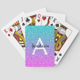 Jeu De Cartes Glam Purple Aqua Parties scintillant étincelante M
