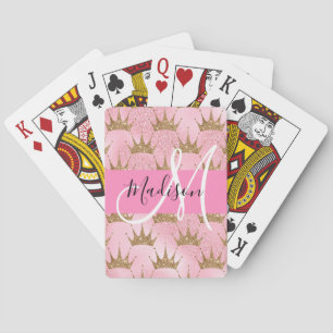 Jeu De Cartes Glam rose et or Parties scintillant étincelles Cro