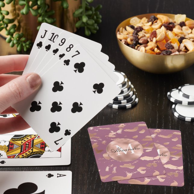 Jeu De Cartes Glam Rose Gold Boysenberry Purple Abstrait (In Situ)