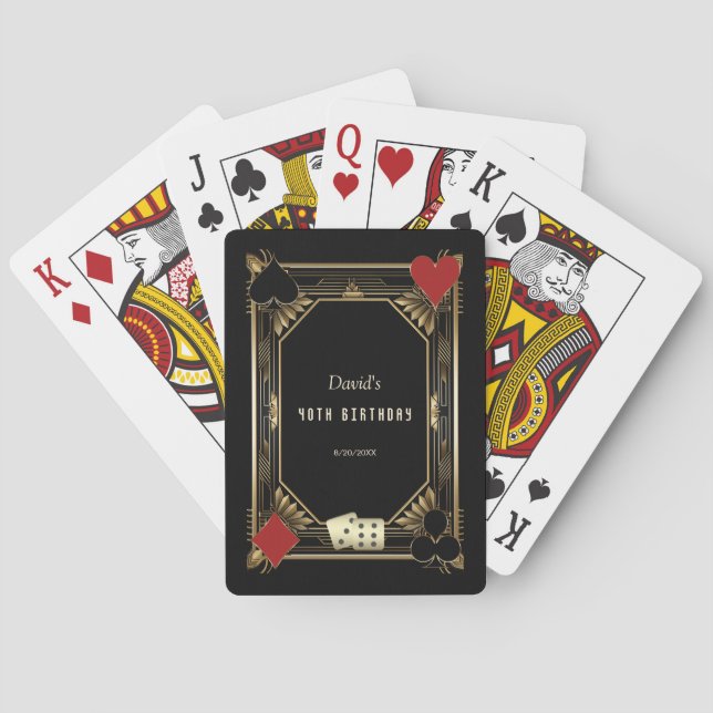 Jeu De Cartes Glam Vegas Casino Royale Art Déco 40e anniversaire (dos)