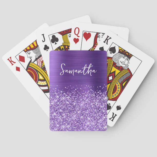 Jeu De Cartes Glittery Amethyst Purple Glam Nom (dos)