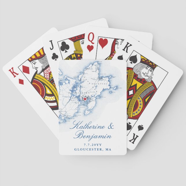 Jeu De Cartes Gloucester MA Cape Ann Destination Mariage Faveur (dos)