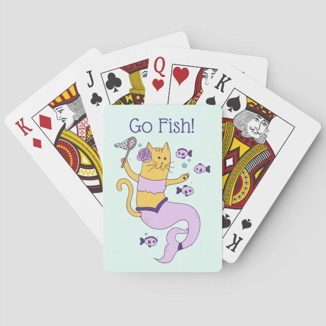 Jeu De Cartes Go Fish Mermaid Chat Jouer Cartes (dos)