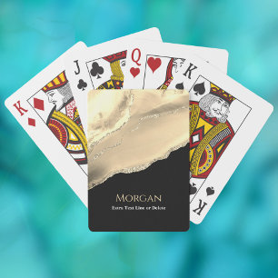 Jeu De Cartes Gold Agate & Parties scintillant, Nom & Ligne de t
