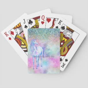 Jeu De Cartes Gold Aqua Parties scintillant Purple White   