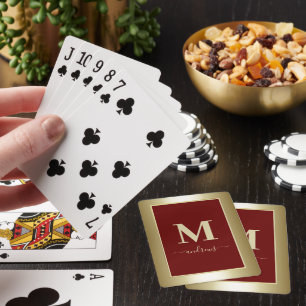 Jeu De Cartes Gold Burgundy Signature Nom Jouer des cartes