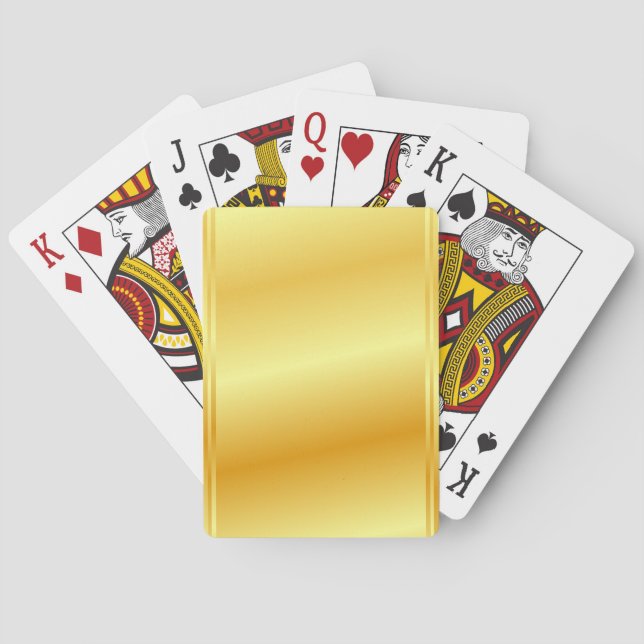 Jeu De Cartes Gold Metallic Look Moderne Elégant Modèle tendance (dos)