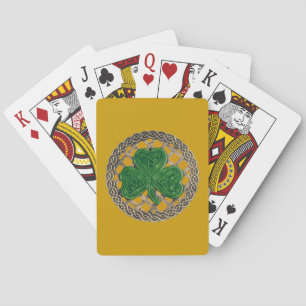 Jeu De Cartes Gold Shamrock on Celtic Knots Playing Cards