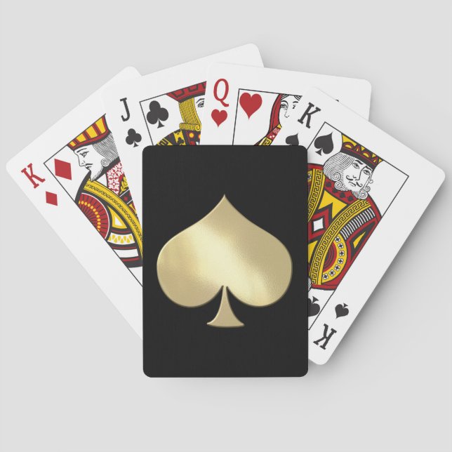 Jeu De Cartes Golden Metal Spade Poker Jouer Cartes (dos)