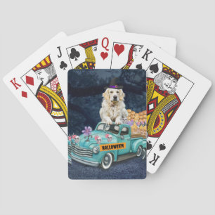 Jeu De Cartes Golden Retriever Chien Halloween Camion Effrayant 