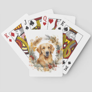 Jeu De Cartes Golden Retriever Christmas Wreath Festive Pup