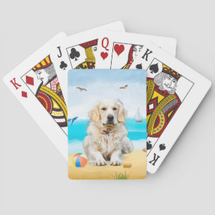 Jeu De Cartes Golden Retriever Dog sur la plage