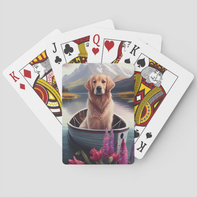 Jeu De Cartes Golden Retriever sur une pagaie : une aventure Pit (dos)
