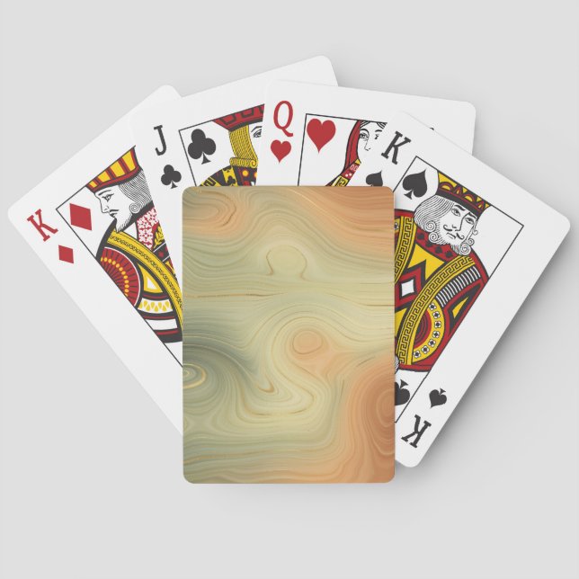Jeu De Cartes Golden Strata | Pêche Brûlée Orange Vert Agate (dos)