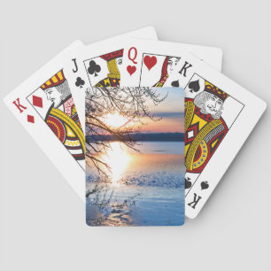 Jeu De Cartes Golden Sunrise Over Lake, Motivational Photography