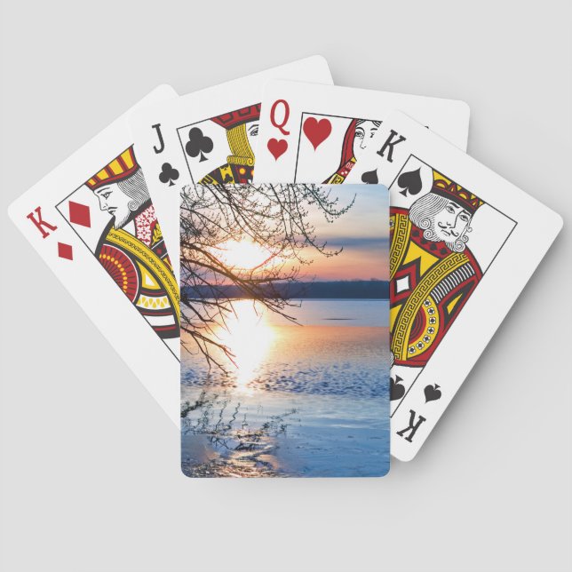 Jeu De Cartes Golden Sunrise Over Lake, Motivational Photography (dos)