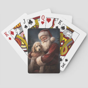 Jeu De Cartes Goldendoodle avec Noël Festif du Père Noël