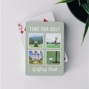 Jeu De Cartes Golf Photo Collage Golfing Papa Jouer aux cartes