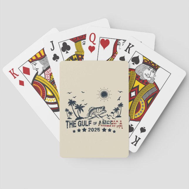 Jeu De Cartes Golfe d'Amérique pêche drapeau patriotique américa (dos)