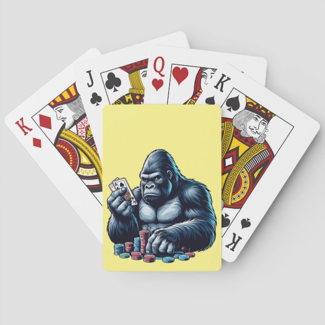 Jeu De Cartes gorilla singe jouer aux cartes poker casino (dos)