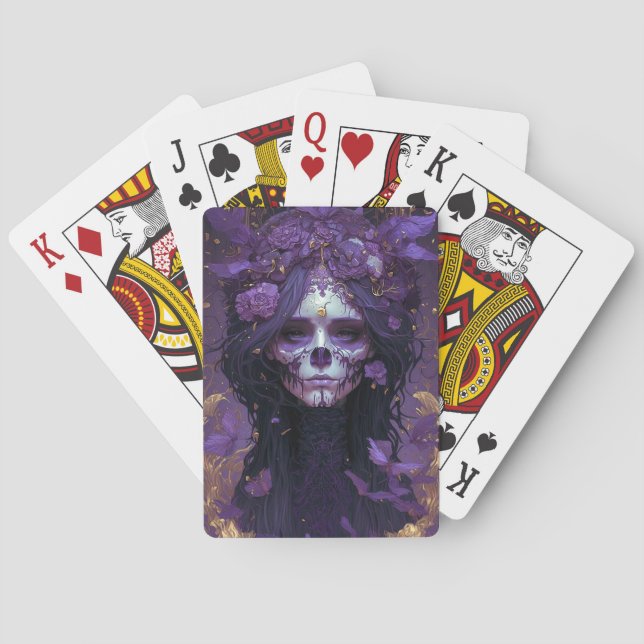 Jeu De Cartes Goth Skull Woman Dark Imaginaire Art (dos)