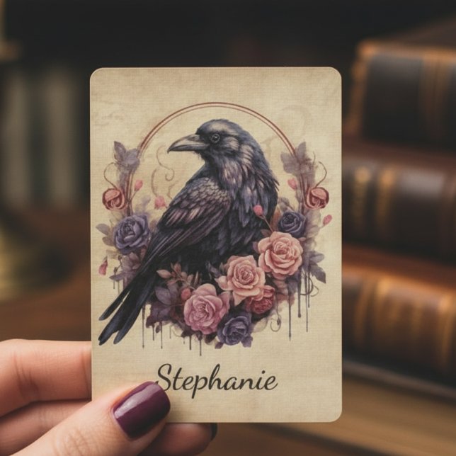 Jeu De Cartes Gothic Raven Playing Cards – Mystical Bloom Deck (Dark academia black raven playing cards
)