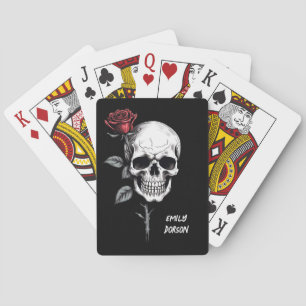 Jeu De Cartes Gothique Halloween crâne et Rose classique