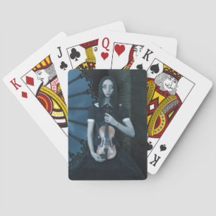 Jeu De Cartes Gothique Victorian Girl tenant Violon Imaginaire f