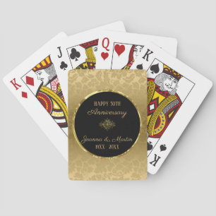 Jeu De Cartes Gradient d'or Damas - Anniversaire