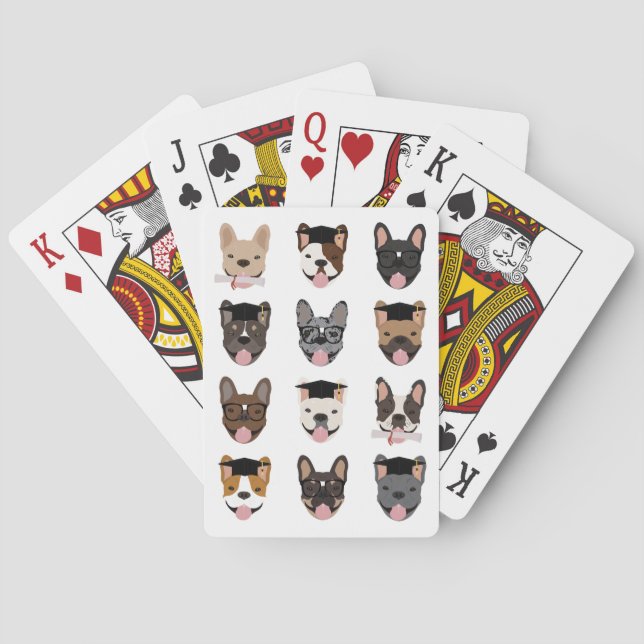 Jeu De Cartes Graduation Français Bulldog face aux (dos)