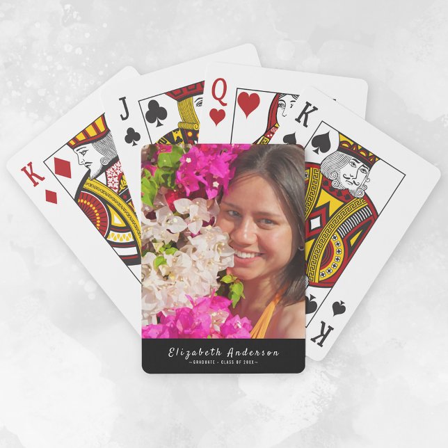 Jeu De Cartes Graduation Photo Nom personnalisé Jouer des cartes (Créateur téléchargé)
