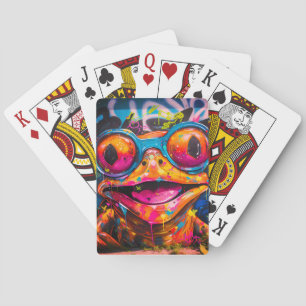 Jeu De Cartes Graffiti grenouille multicolore avec lunettes