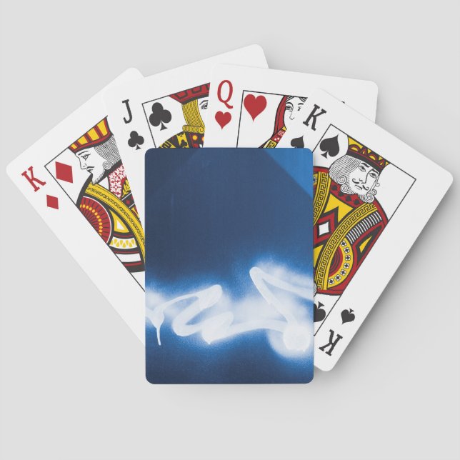 Jeu De Cartes Graffiti pulvérisé sur métal bleu (dos)