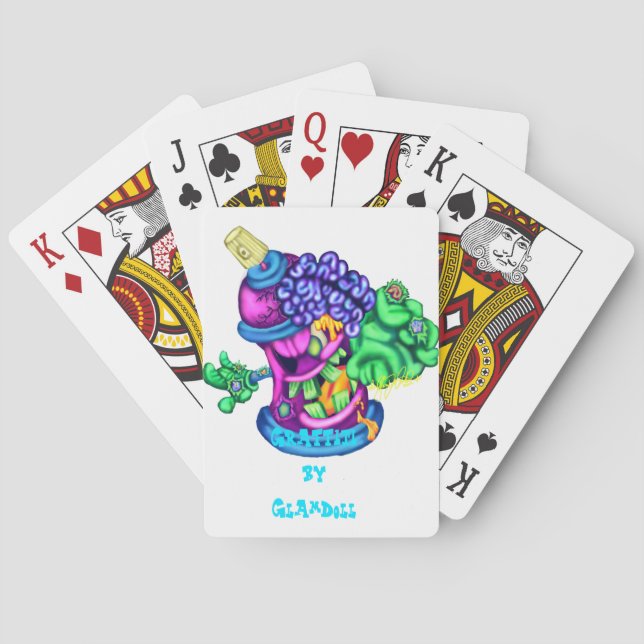 Jeu De Cartes Graffiti sur mesure de Glamdoll jouant aux cartes (dos)