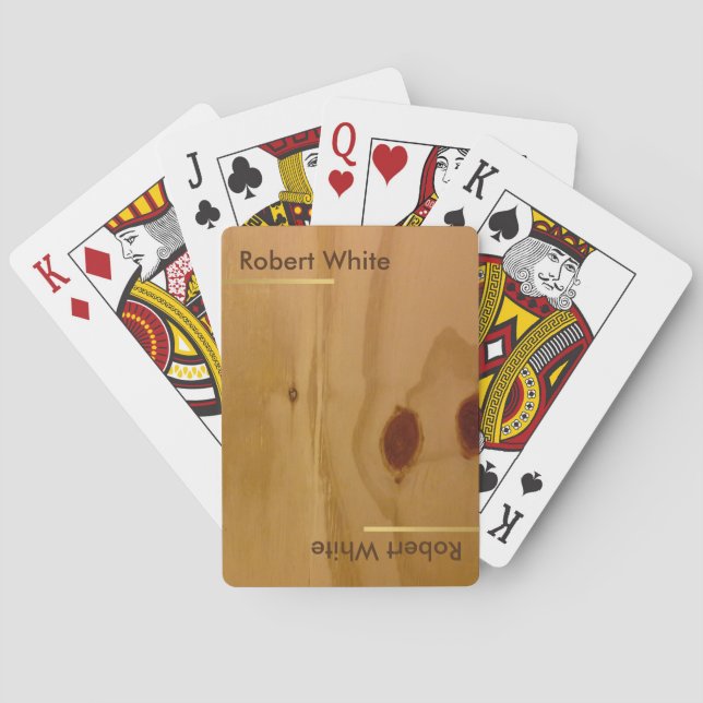 Jeu De Cartes grains de bois rustique et personnalisé (dos)