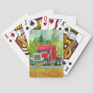 Jeu De Cartes Grand Camion rouge Camion de transport lourd