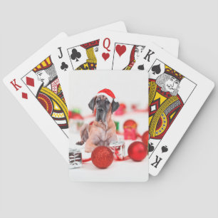 Jeu De Cartes Grand chien Danois avec ornements de Noël Cadeaux