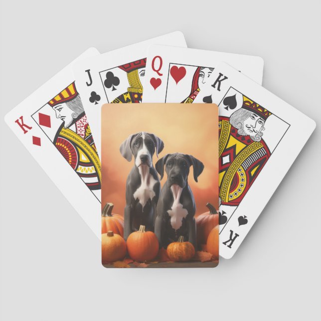 Jeu De Cartes Grand Chiot Danse Automne Délice Citrouille (dos)