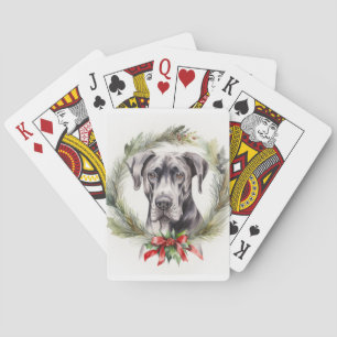 Jeu De Cartes Grand Dane Noël Wreath Festive Pup